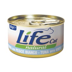 LifeCat консерва для котов тунец с белой рыбой, 85 г