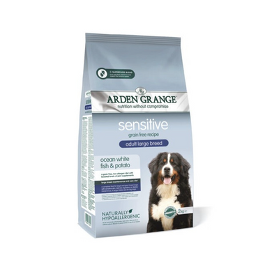 Arden GrangeSensitive Adult Large Breed - Арден Гранж беззерновой корм для собак больших пород с белой рыбой и картофелем 12 кг