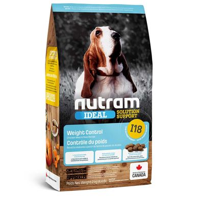 Nutram I18 Ideal Solution Support Weight Control Dog Food - Cухий корм для собак з куркою, шліфованим ячменем і горошком, 2 кг