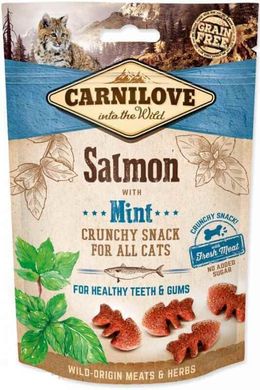 Carnilove Cat Crunchy Snack Salmon with Mint - Снеки для котів з лососем та м'ятою, 50 г