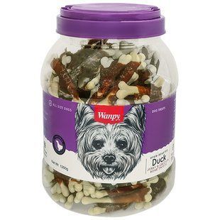 Wanpy Duck Jerky and Calcium Bone Twists - Ванпи косточки с узлами и вяленой уткой и кальцием лакомства для собак 1,2 кг
