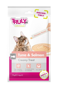 Truly Tuna salomon creamy treat - Ласощі для котів з тунцем та лососем, 70 г