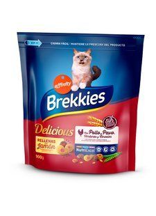 Brekkies Cat Delicious Meat - Сухий корм для дорослих котів з куркою, 900 г