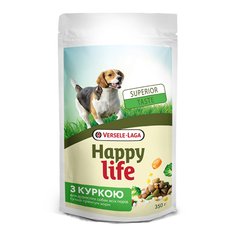 Happy Life Adult Dinner with Chicken - Сухой премиум корм для собак всех пород, курица с овощами, 350 г