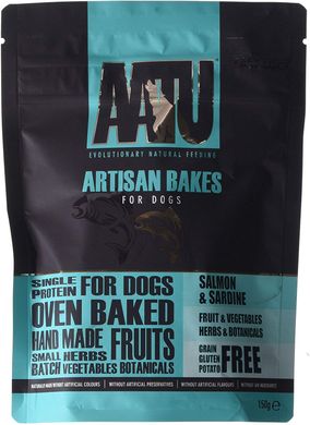 Aatu Artisan Bakes Salmon & Sardine - Снеки для собак лосось и сардина, 150г