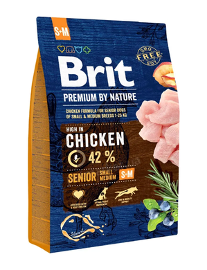 Brit Premium Dog Senior S+M - Сухий корм для літніх собак дрібних и середніх порід, 3 кг