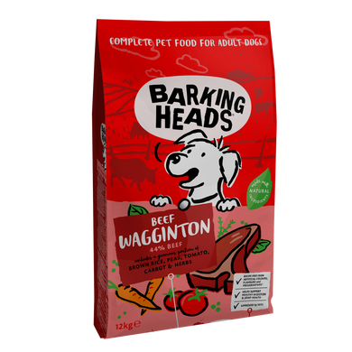 Barking Heads Beef Waggington - Корм для всіх порід собак з яловичиною та рисом, 12 кг