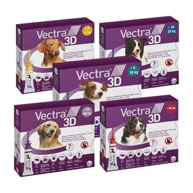 VECTRA 3D Краплі від бліх і кліщів для собак, 1 піпетка