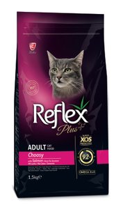 Сухой корм для взрослых привередливых кошек Reflex Plus Adult CHOOSY SALMON с лососем, 1,5 кг