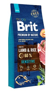Brit Premium Dog Sensitive Lamb - Сухий корм для собак з чутливим травленням (ягня/рис), 3 кг