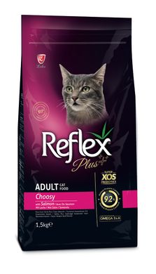 Сухий корм для дорослих вибагливих котів Reflex Plus Adult CHOOSY SALMON з лососем, 1,5 кг