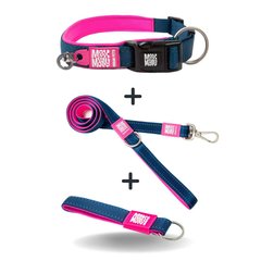 Smart ID Collar Matrix Pink/XS + Short Leash Matrix Pink/XS + Key Ring Matrix Pink/Tag