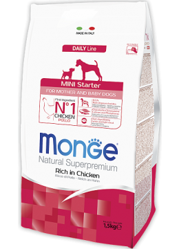 Monge Mini Starter Chicken - Корм для щенков мелких пород в период начала прикорма, 1,5 кг