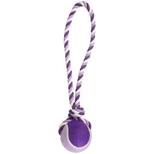 Flamingo Cotton Rope With Tennis Ball ФЛАМИНГО МЯЧ НА КАНАТЕ игрушка для собак (L ( 9,5х9,5х50 см))