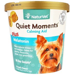 Заспокійливие+мелатонін NaturVet Quiet Moments 70 м'яких жувальних таблеток