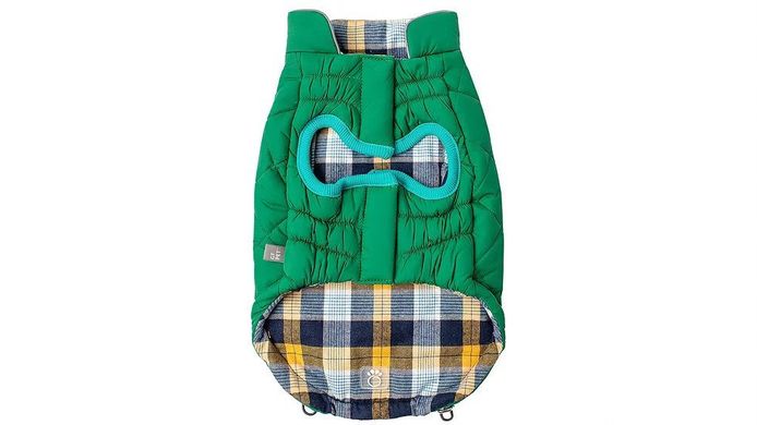 GF Pet Reversible trail jacket green Двосторонній дощовик для собак зелений