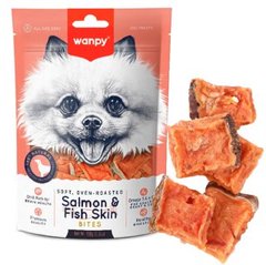 Wanpy Soft Salmon & Fish Skin Bites - Ванпи кусочки лосося лакомство для собак 100 г