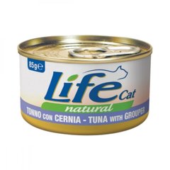 LifeCat консерва для котов с тунцом и окунем, 85 г