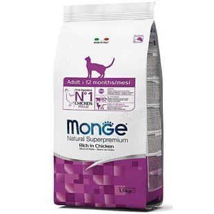 Monge Cat Adult Chicken - Корм с курицей для взрослых кошек 1,5 кг
