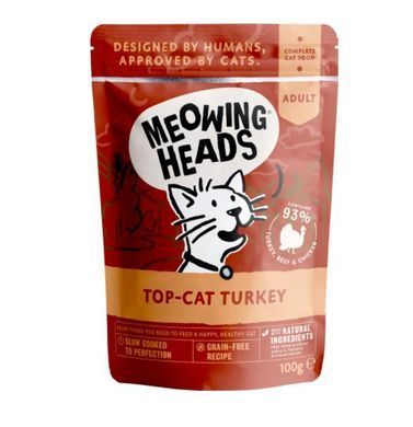 Пауч для взрослых кошек Meowing Heads Top Cat TURKEY с индейкой, 100 г