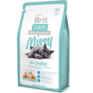 Brit Care Cat Missy for Sterilised - Сухий гіпоалергенний корм з куркою та рисом для стерилізованих кішок
