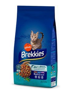 Brekkies Cat Salmon and Tuna - Сухий корм для дорослих котів з лосесем та тунцем, 1,5 кг