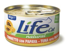 Лайф Кет (LifeCat) консерва для котов тунец с папайей, 85 г