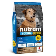 Nutram S6 SSound Balanced Wellness Natural Adult Dog Food - Сухой корм для взрослых собак с курицей и коричневым рисом, 20 кг