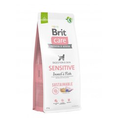 Brit Care Sustainable Sensitive - сухой корм для собак с чувствительным пищеварением с рыбой и насекомыми, 12 кг