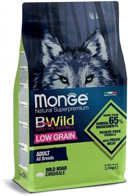 Monge BWild Low Grain All Breeds Adult Wild Boar - Низькозерновий корм для собак з диким кабаном 2,5 кг