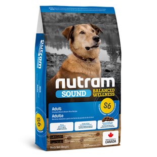 Nutram S6 SSound Balanced Wellness Natural Adult Dog Food - Cухий корм для дорослих собак з куркою і коричневим рисом, 20 кг