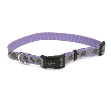 Coastal Lazer Brite Reflective Collar КОСТАЛ ЛАЗЕР БРАЙТ світловідбивний нашийник для собак, 1.6х30-46см (Лапа кістка фіолетовий ( 1,6 х 30-46 см))