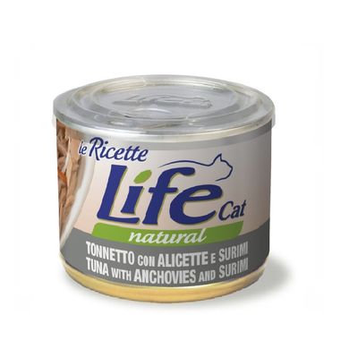 LifeCat консерва для кошек тунец с анчоусами и крабами, 150 г