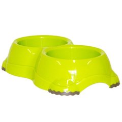 Moderna СМАРТ двойная миска пластиковая для собак и кошек, №1, 2Х330 мл d-11см, лимонный