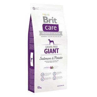 Brit Care Grain Free Giant Salmon & Potato - Беззерновий сухий корм для дорослих собак гігантських порід з лососем та картоплею 12 кг
