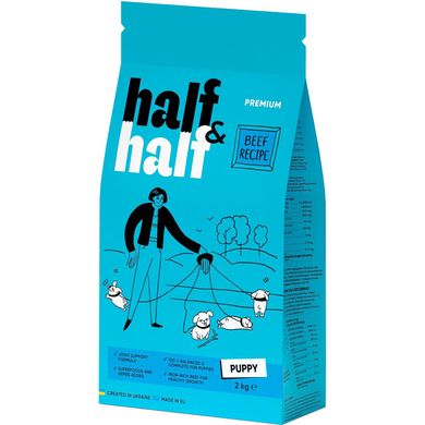 Half&Half Puppy - Сухий корм для цуценят з яловичиною, 2 кг