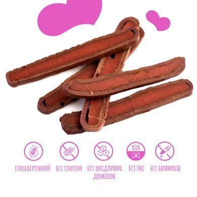 Ласощі для собак від 3-х місяців Mavsy Refined jerky LAMB BASTURMA WITH PURPLE SWEET POTATO бастурма з баранини та фіолетовим бататом, 100 г