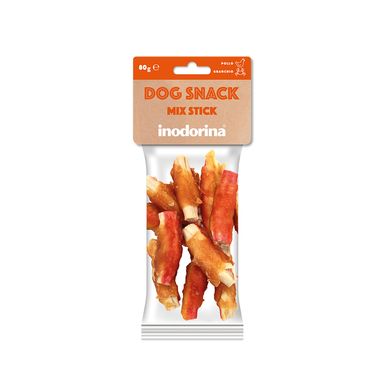 Inodorina dog snack mix stick ласощі для собак палички з куркою та крабом 80 г