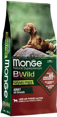 Monge BWild Grain Free Lamb Adult All Breeds - Беззерновий корм з ягням для дорослих собак різних порід 2,5 кг