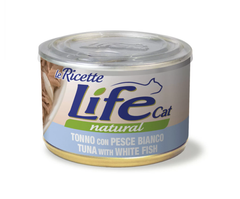 Лайф Кет (LifeCat) консерва для котів тунець біла риба, 150 г