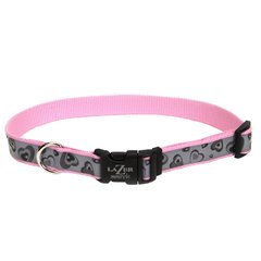Coastal Lazer Brite Reflective Collar КОСТАЛ ЛАЗЕР БРАЙТ светоотражающий ошейник для собак, 1.6х30-46см (Серця рожевий ( 1,6 х 30-46 см))