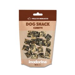 Inodorina dog snack cubetti pelle di merluzzo ласощі для собак шматочки шкірки тріски 80г