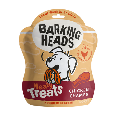Barking Heads Meaty Treats "Chicken Champs" - Снеки для собак з куркою, індичкою та рисом, 100 г
