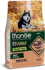 Monge BWild Grain Free Salmon & Peas Adult All Breeds - Беззерновой корм с лососем и горохом для взрослых собак всех пород 2,5 кг