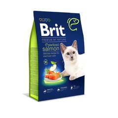 Brit Premium by Nature Cat Sterilized Salmon - Сухой корм для взрослых стерилизованных кошек с лососем, 8 кг