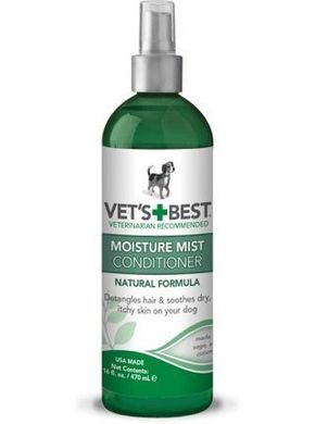 VET`S BEST Moisture Mist Conditioner - Спрей для швидкого зволоження шкіри та шерсті собак, 470 мл