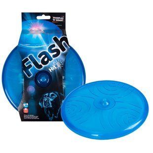 Flamingo Frisbee+LED - Резиновая игрушка Фрисби с LED подсветкой для собак, диаметр 20 см