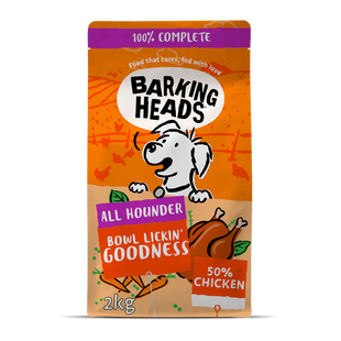 Сухой корм для взрослых собак с курицей Barking Heads CHICKEN ALL HOUNDER BOWL LICKIN' GOODNESS, 12 кг + 2 кг в подарок