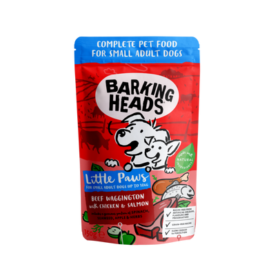 Barking Heads Little Paws mini Beef Waggington & Chicken Wet - Вологий корм з яловичиною, куркою та лососем для собак дрібних порід, 150 г