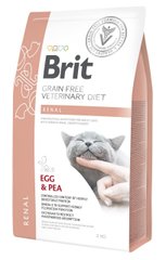 Brit GF Veterinary Diet Cat Renal - Беззерновой сухой корм для кошек при хронической почечной недостаточности с яйцом и горохом, 2 кг